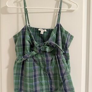 Free People Textured Green Top